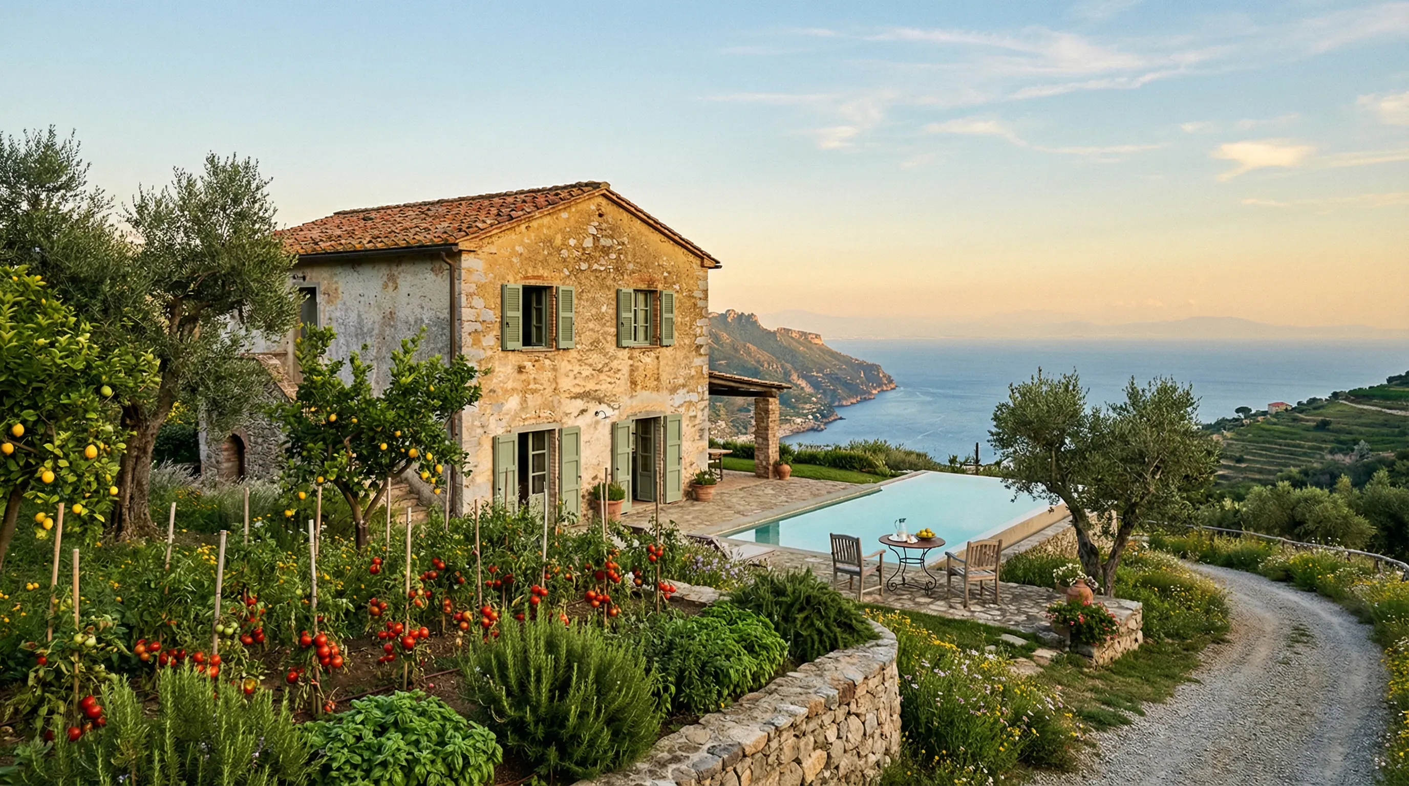 Rustic Farmhouse Villas in the Hillside Countryside - image